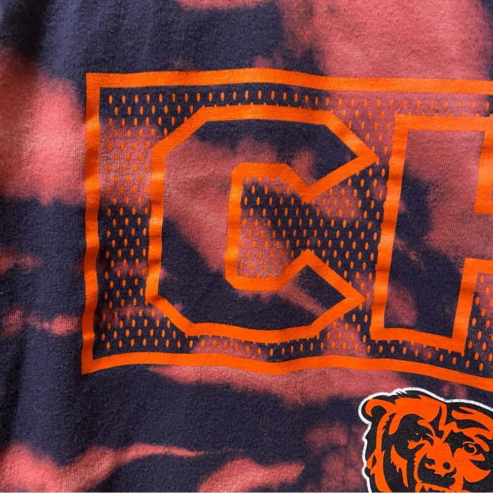 Men’s 2XL NFL Chicago Bears Upcycled Bleached Tie Dye Long Sleeve Shirt - Picture 4 of 8